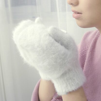 Female Soft Fingerless Mittens - Image 2