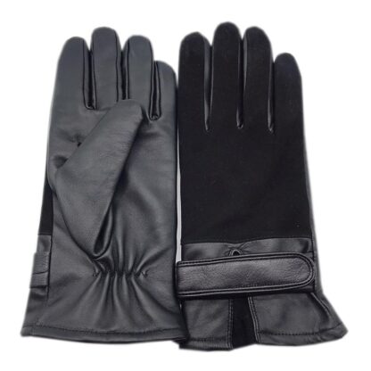 Men’s Leather Gloves Fashionable Wrist Detail - Image 3