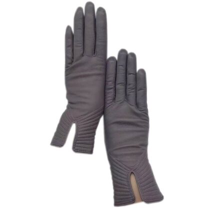 Ladies Grey Fashion Gloves With Lining - Image 2
