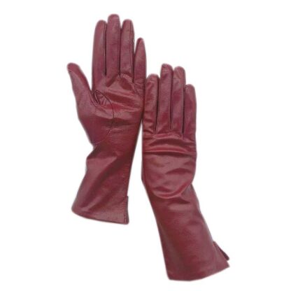 Fashionable Wine Red Gloves - Image 2