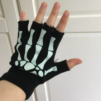 Punk Skull Fingerless Gloves