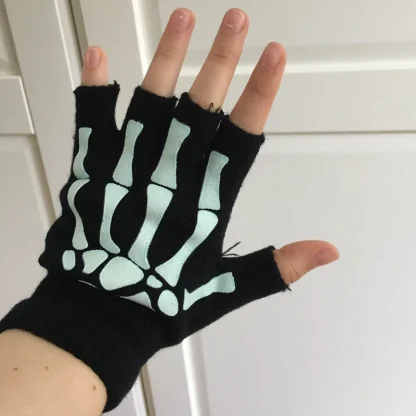 Punk Skull Fingerless Gloves