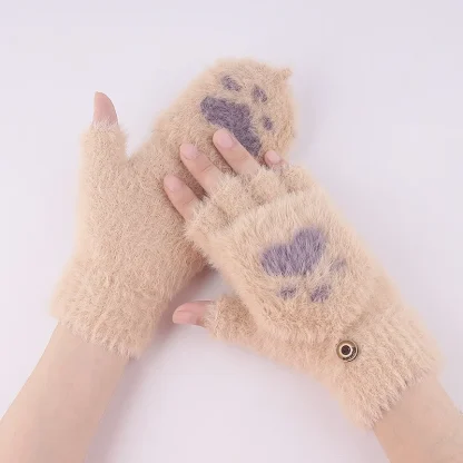 Fingerless Gloves with Cute Paw Design - Image 5